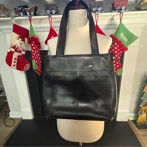 👜 Oroton Genuine Leather Tote | Black | Classic Work Bag